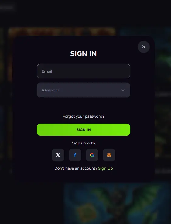 Drakaris login screen with email and password fields on desktop